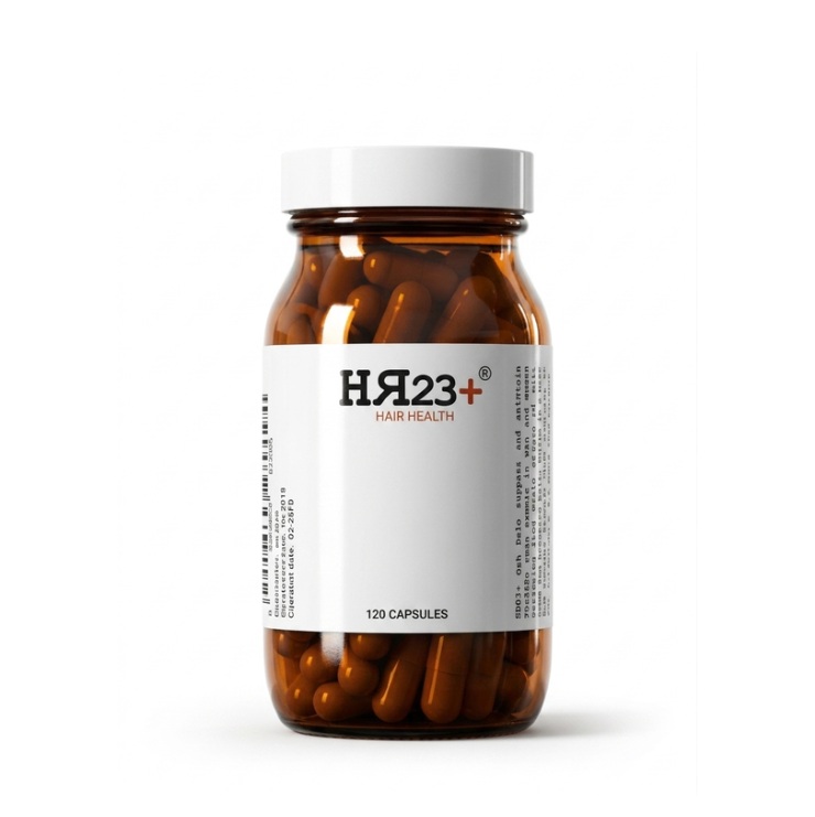 HR23+ hair restoration supplement bottle